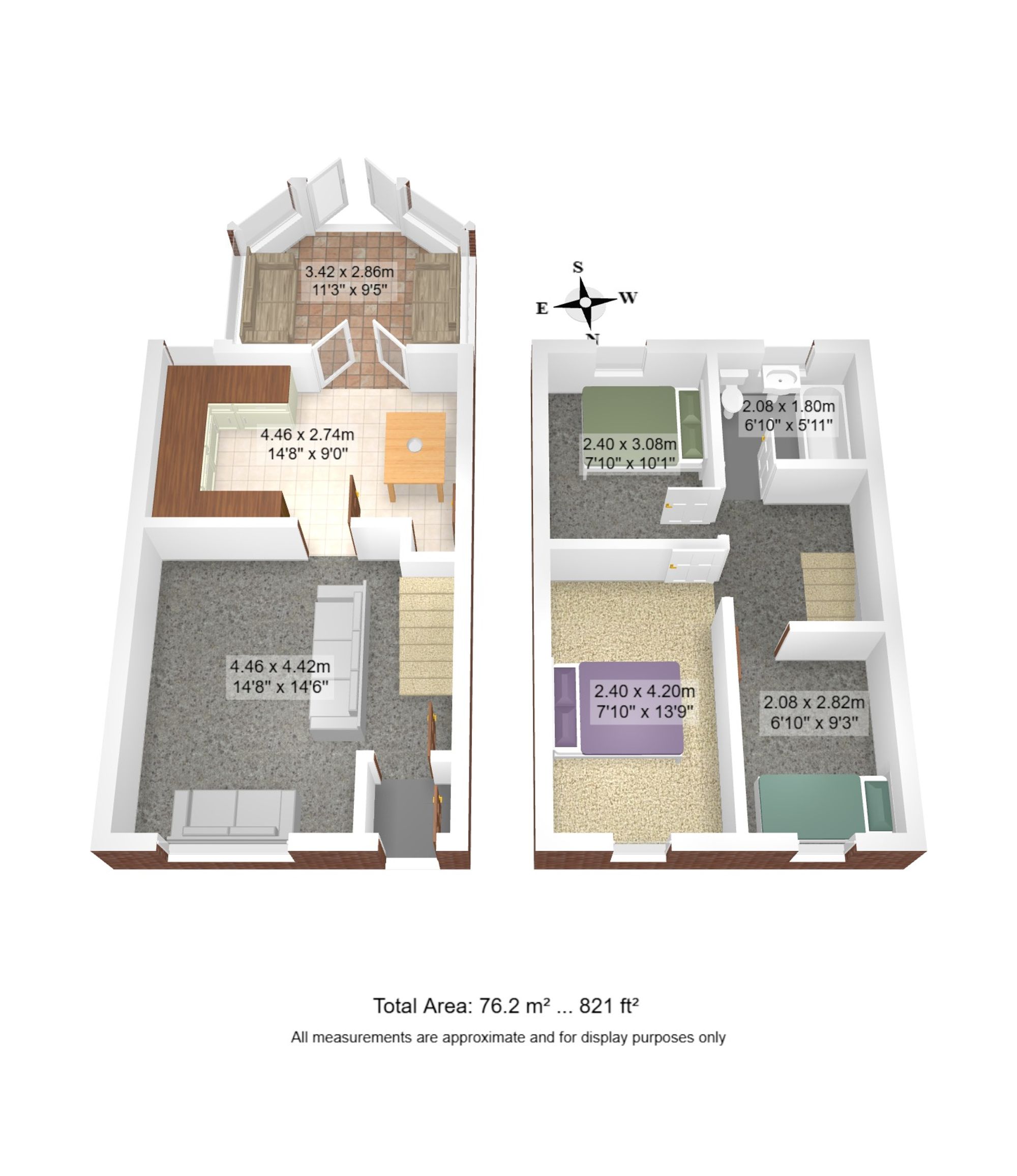 3 bed mid-terraced house for sale in Marston Drive, Irlam, M44 - Property floorplan