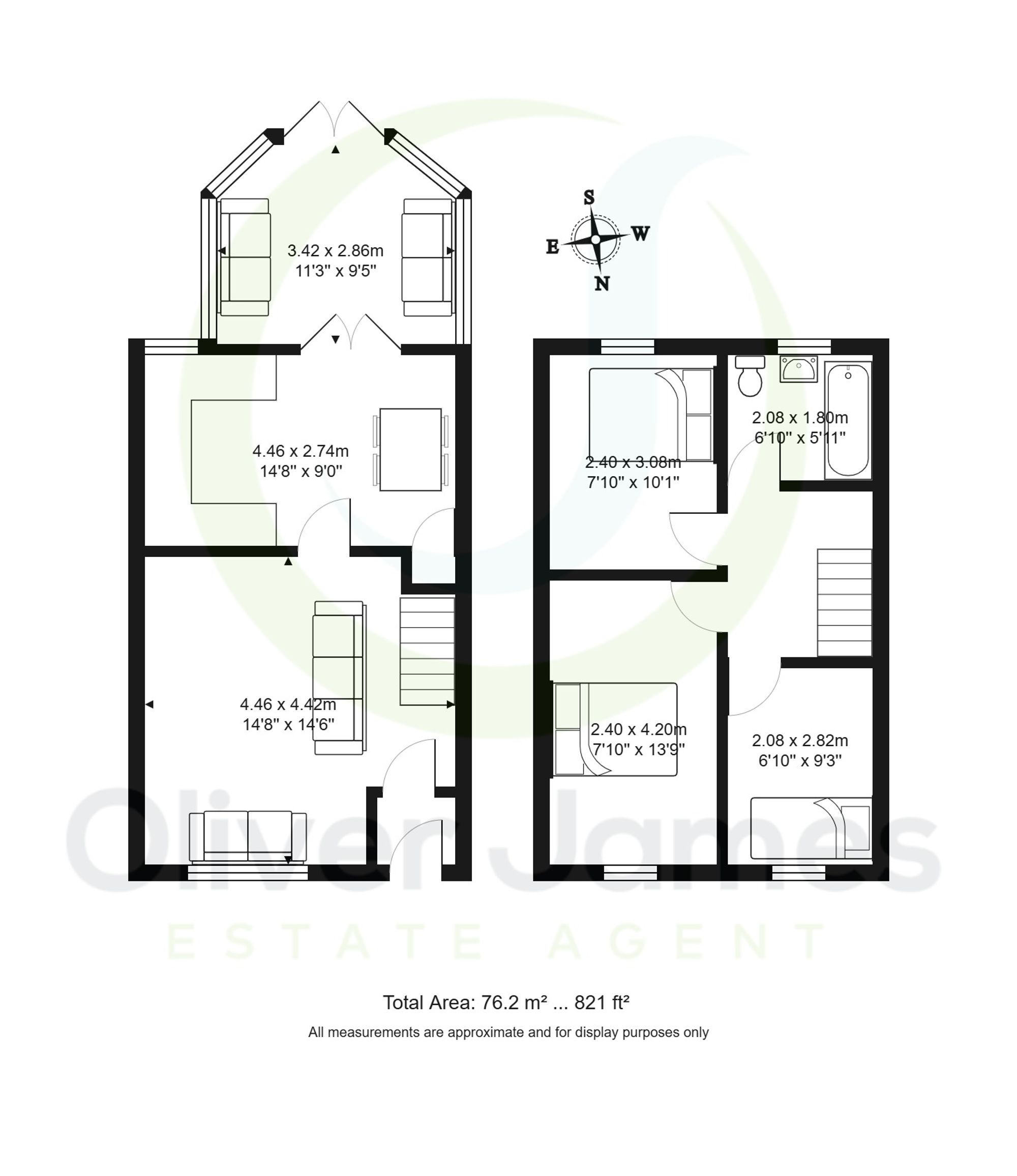 3 bed mid-terraced house for sale in Marston Drive, Irlam, M44 - Property floorplan