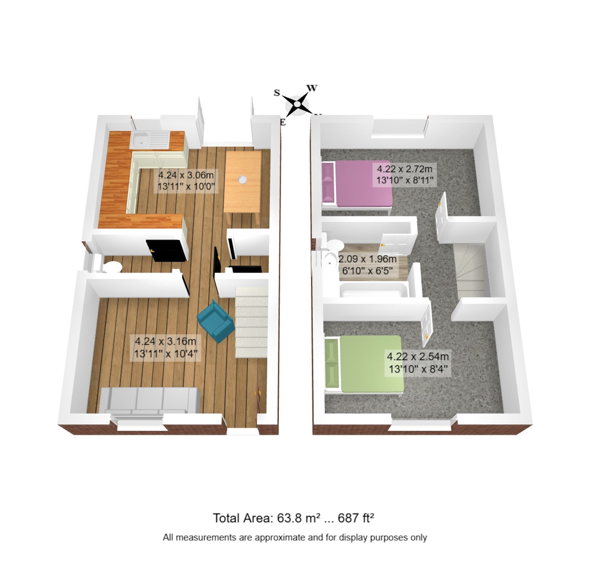 2 bed semi-detached house for sale in Glazebrook Meadows, Glazebrook, WA3 - Property floorplan