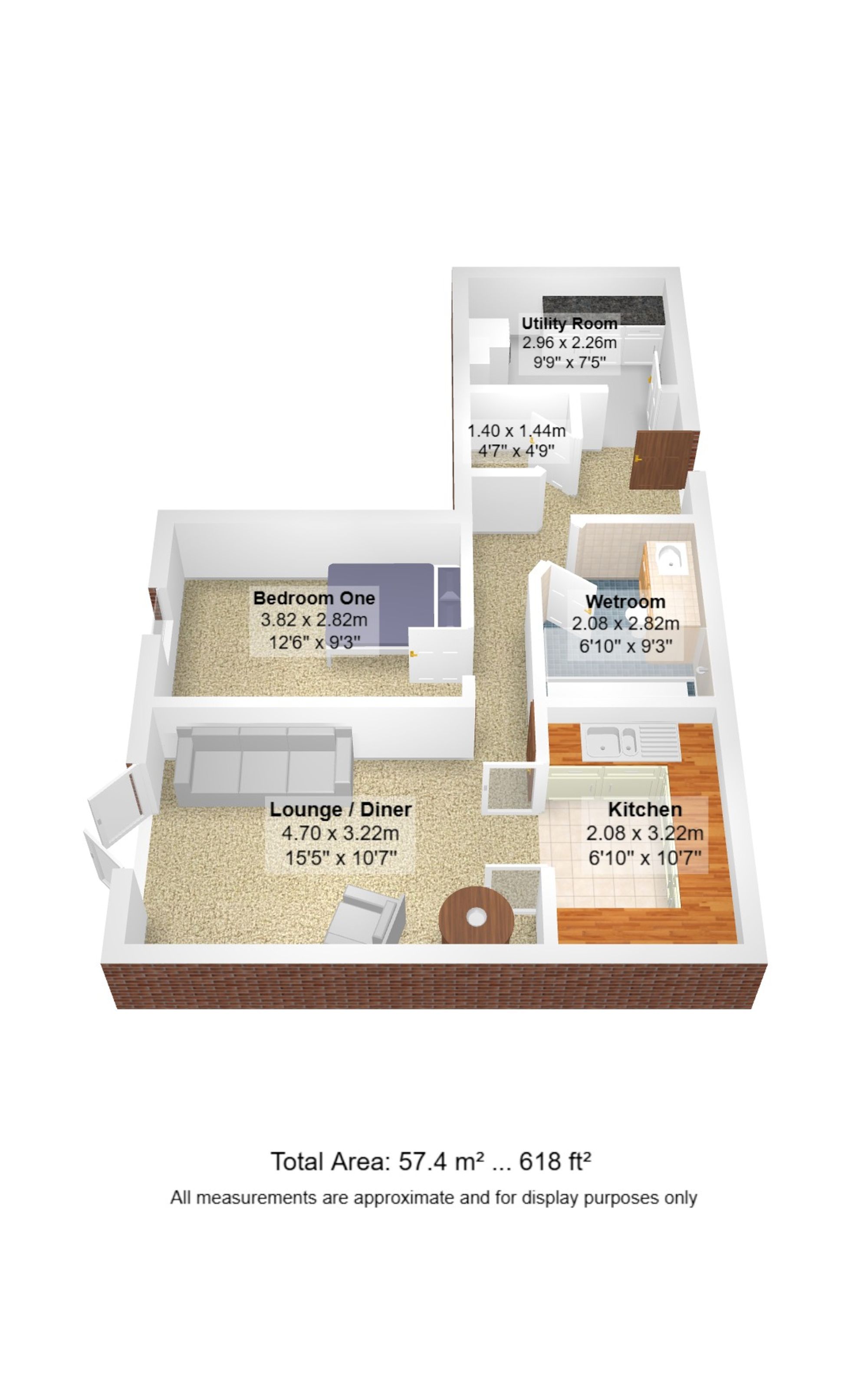 1 bed apartment for sale in Moorside Road, Urmston, M41 - Property floorplan
