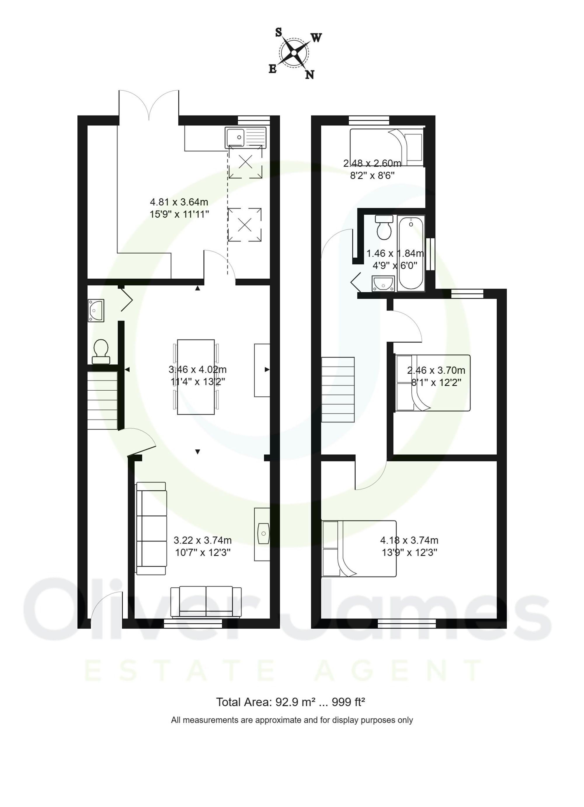 3 bed end of terrace house for sale in Moss Lane, Cadishead, M44 - Property floorplan