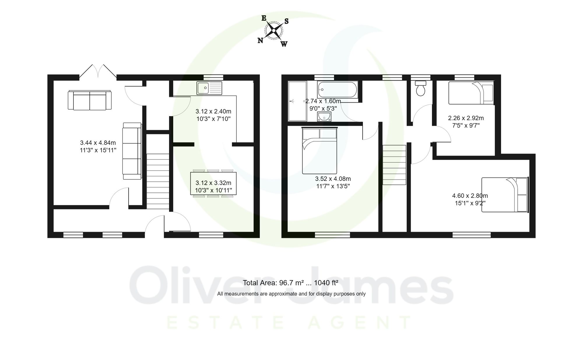 3 bed terraced house for sale in Hamilton Avenue, Cadishead, M44 - Property floorplan