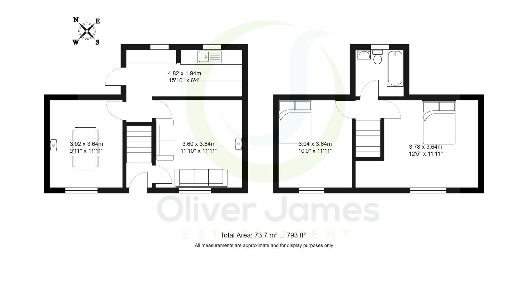 2 bed detached house for sale in Silver Street, Irlam, M44 - Property floorplan