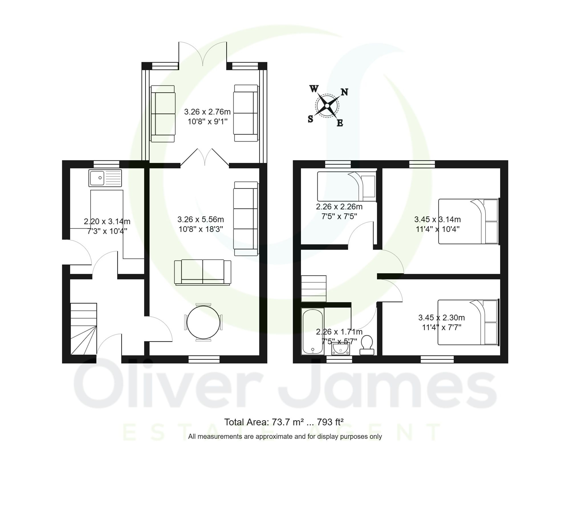 3 bed semi-detached house for sale in Leyland Avenue, Irlam, M44 - Property floorplan
