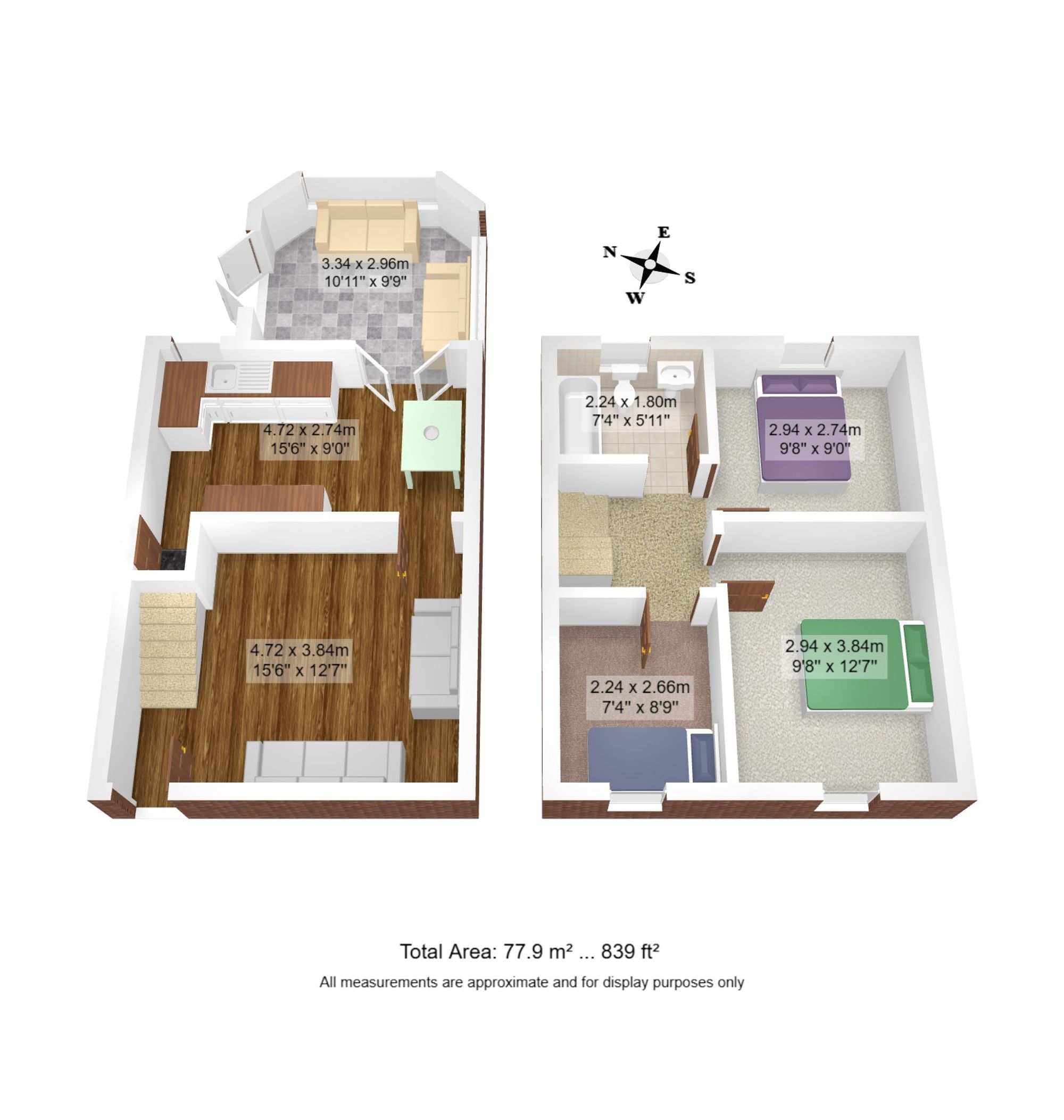 3 bed terraced house for sale in Eldon Road, Irlam, M44 - Property floorplan