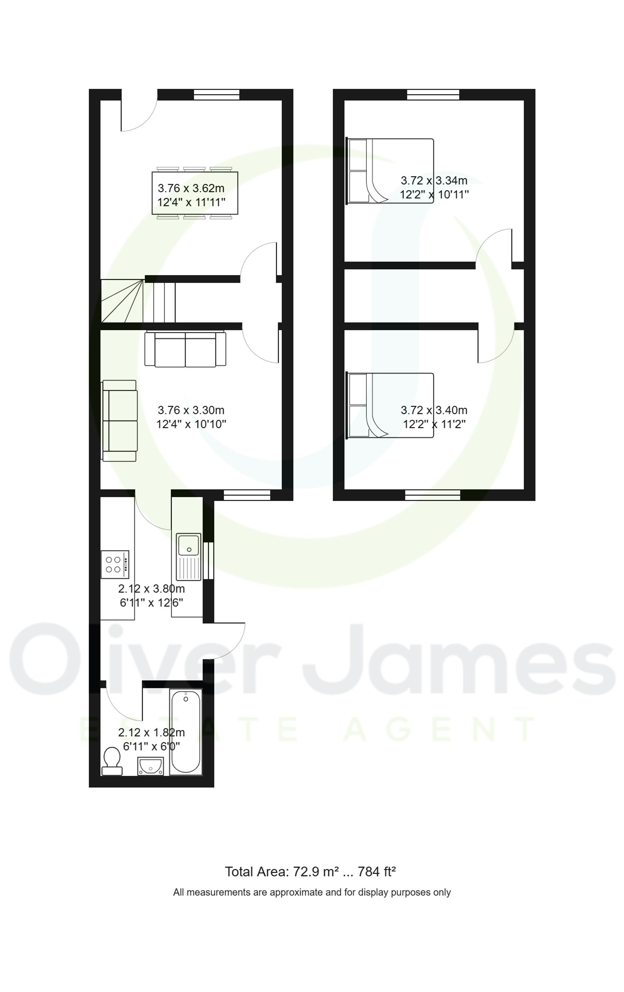2 bed mid-terraced house for sale in Dixon Street, Irlam, M44 - Property floorplan