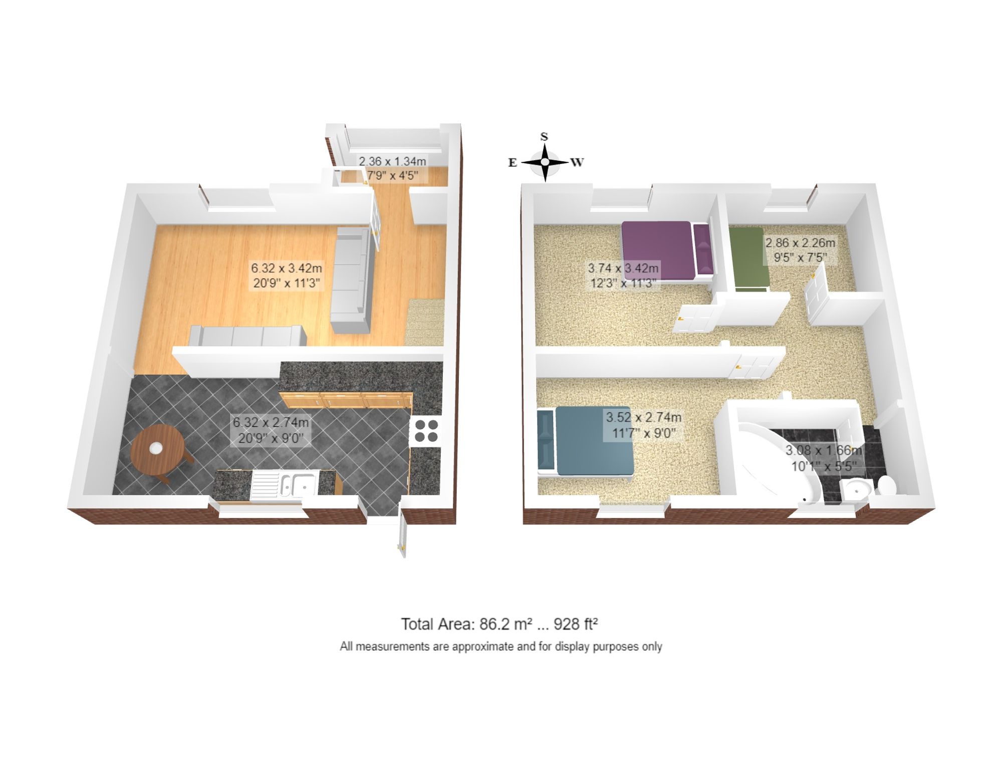 3 bed terraced house to rent in Flint Grove, Cadishead, M44 - Property floorplan