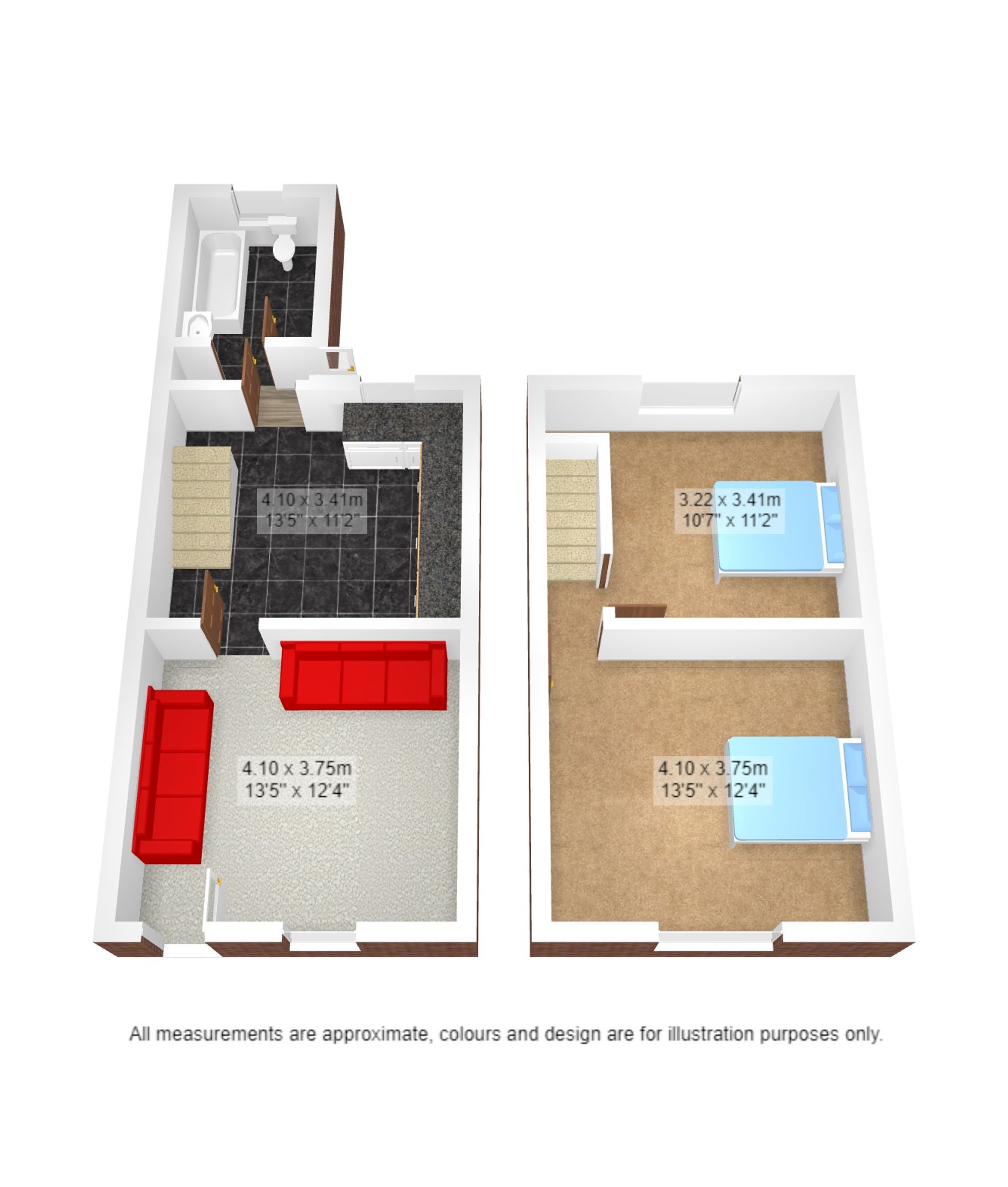 2 bed terraced house to rent in Dean Road, Cadishead, M44 - Property floorplan