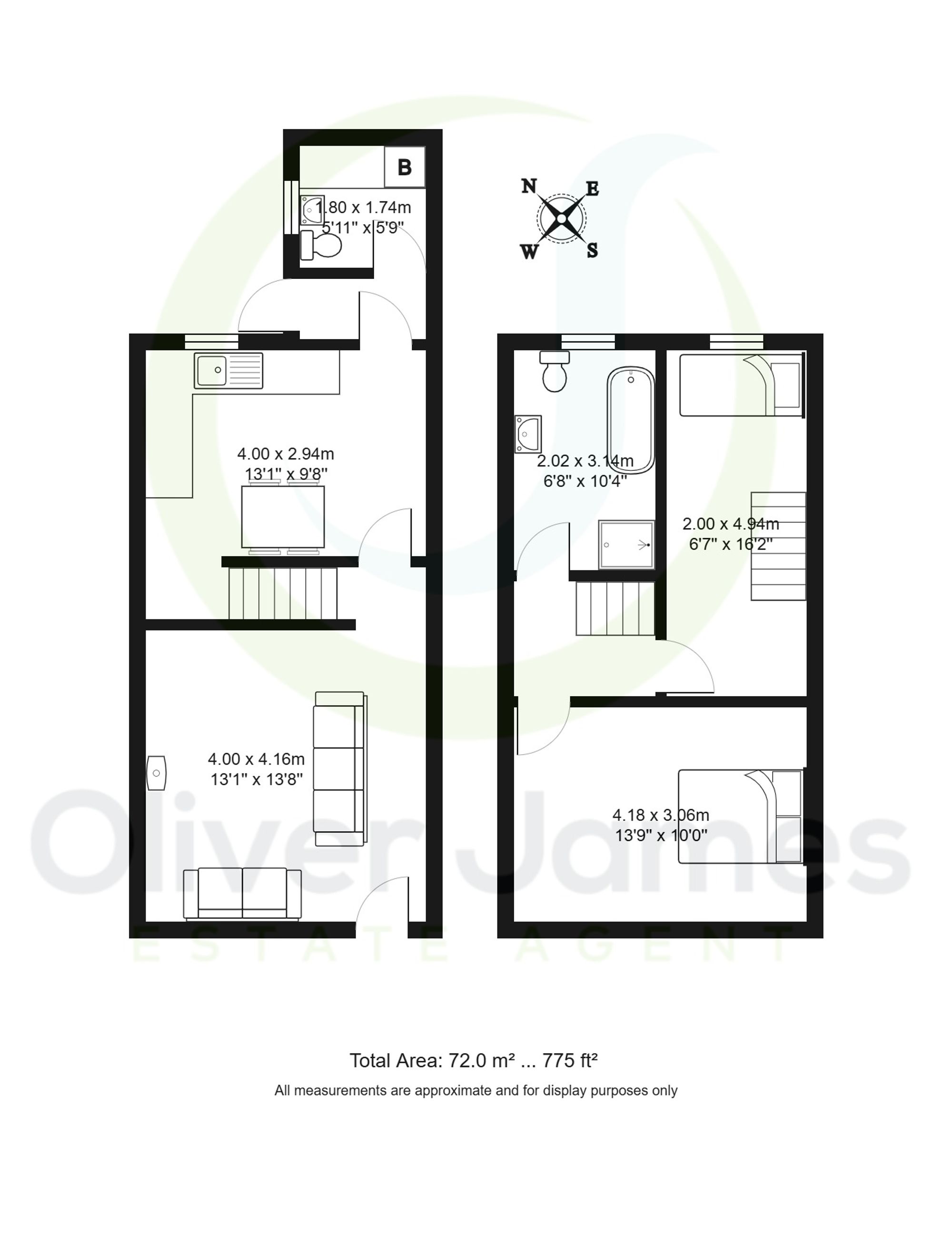 2 bed terraced house for sale in Dean Road, Cadishead, M44 - Property floorplan