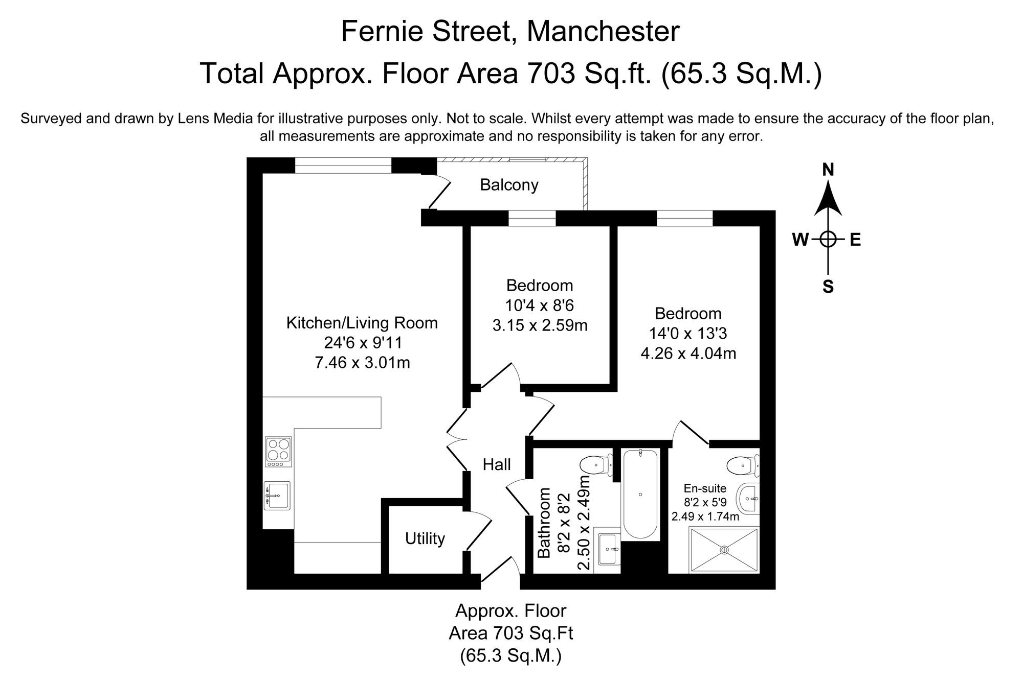 2 bed house to rent in Fernie Street, Manchester - Property Floorplan