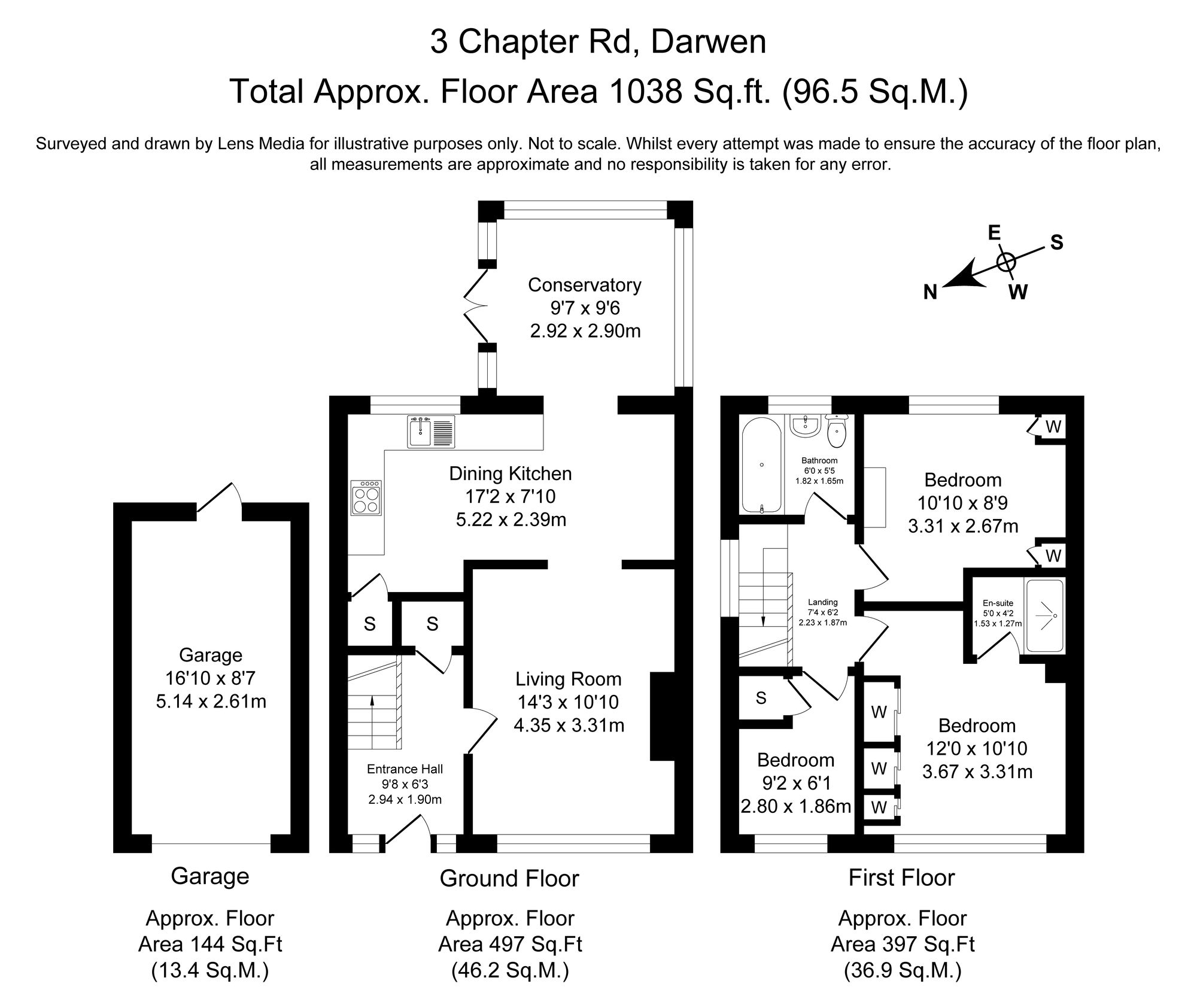 3 bed semi-detached house to rent in Chapter Road, Darwen - Property Floorplan