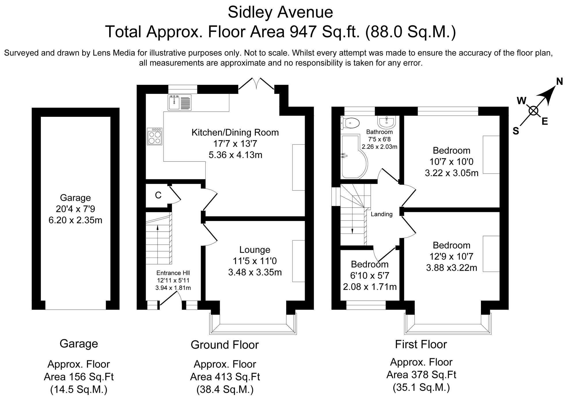 3 bed semi-detached house for sale in Sidley Avenue, Manchester - Property Floorplan