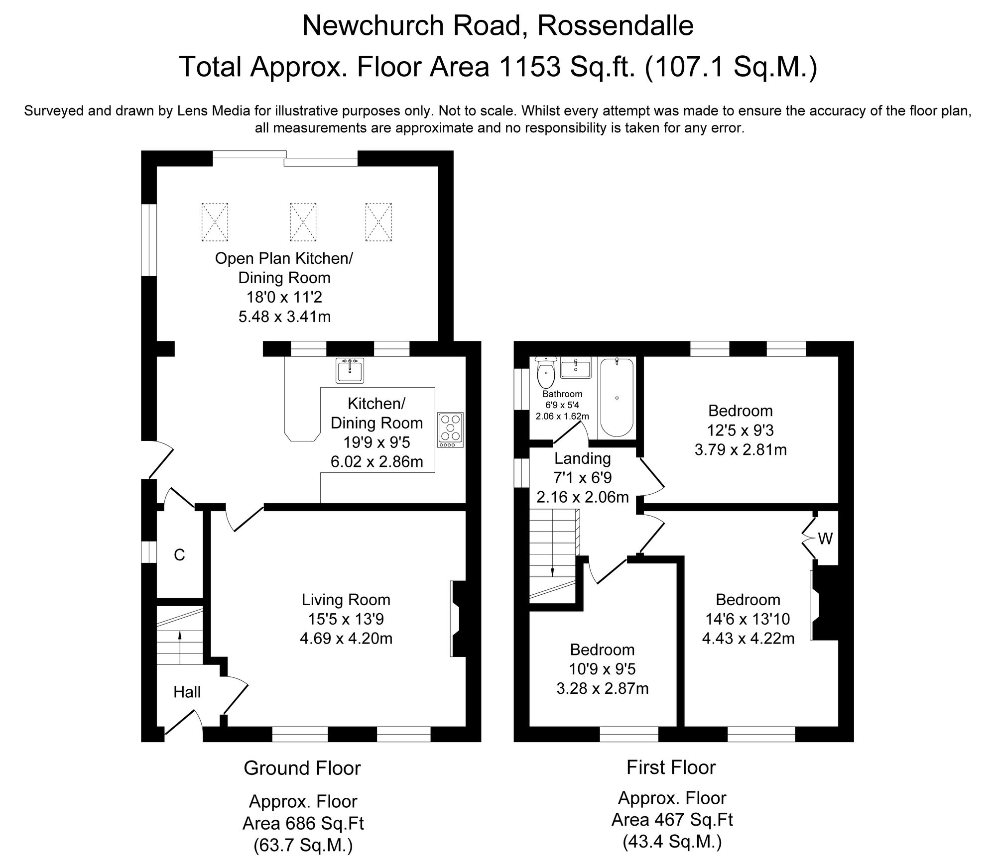 3 bed semi-detached house for sale in Newchurch Road, Rossendale - Property Floorplan