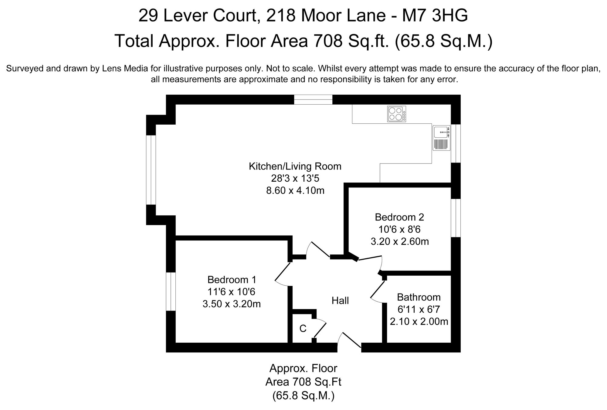 2 bed flat to rent in Moor Lane, Salford - Property Floorplan