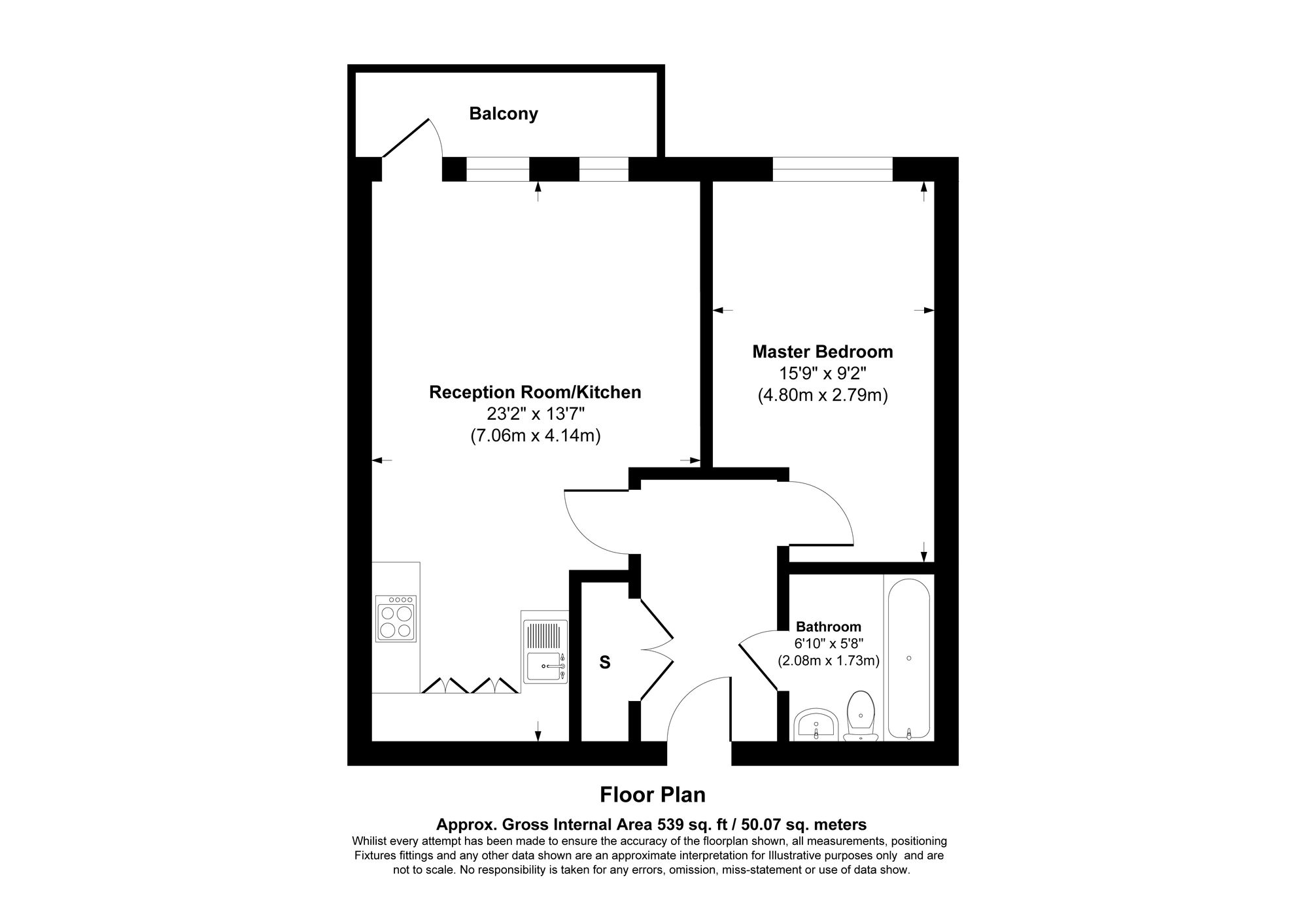 1 bed flat for sale in St. Johns Gardens, Bury - Property Floorplan