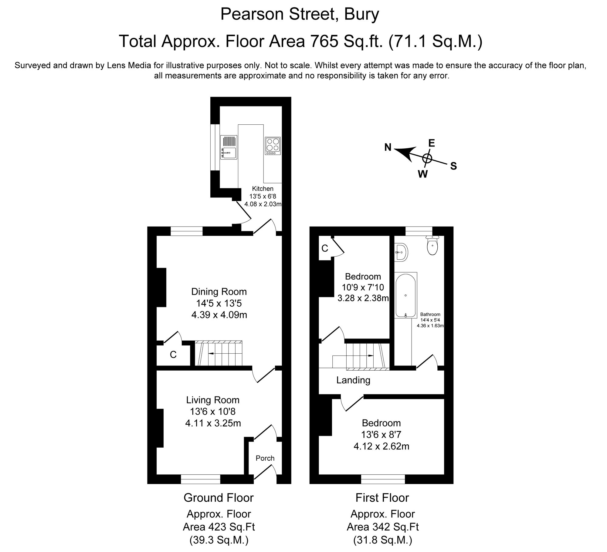 2 bed terraced house for sale in Pearson Street, Bury - Property Floorplan