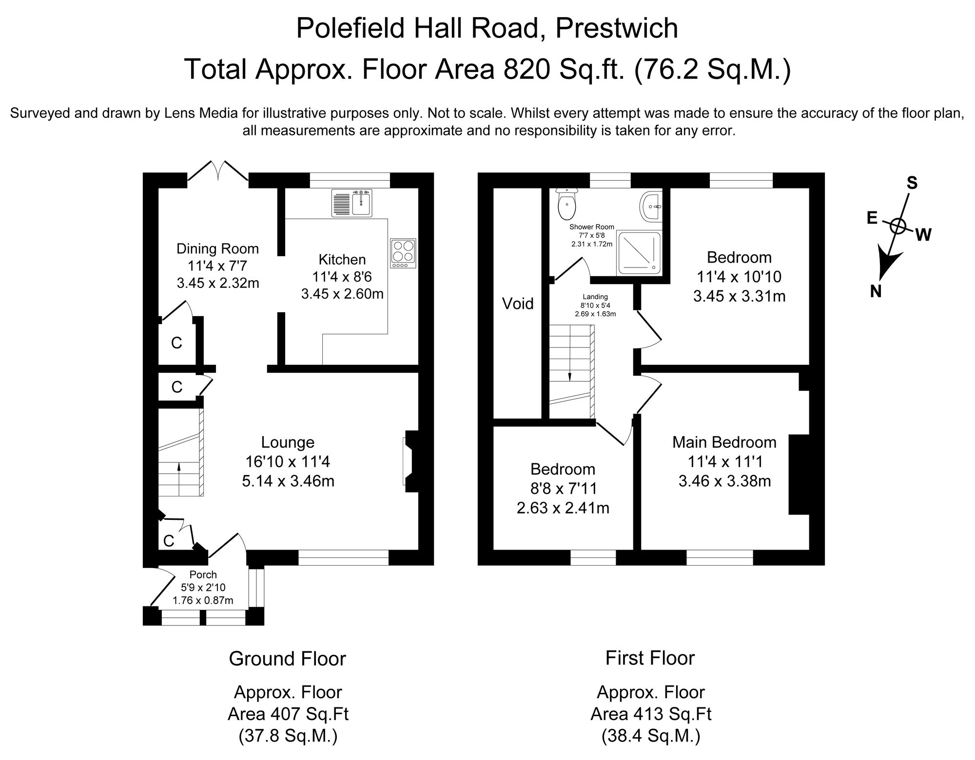 3 bed terraced house to rent in Polefield Hall Road, Manchester - Property Floorplan