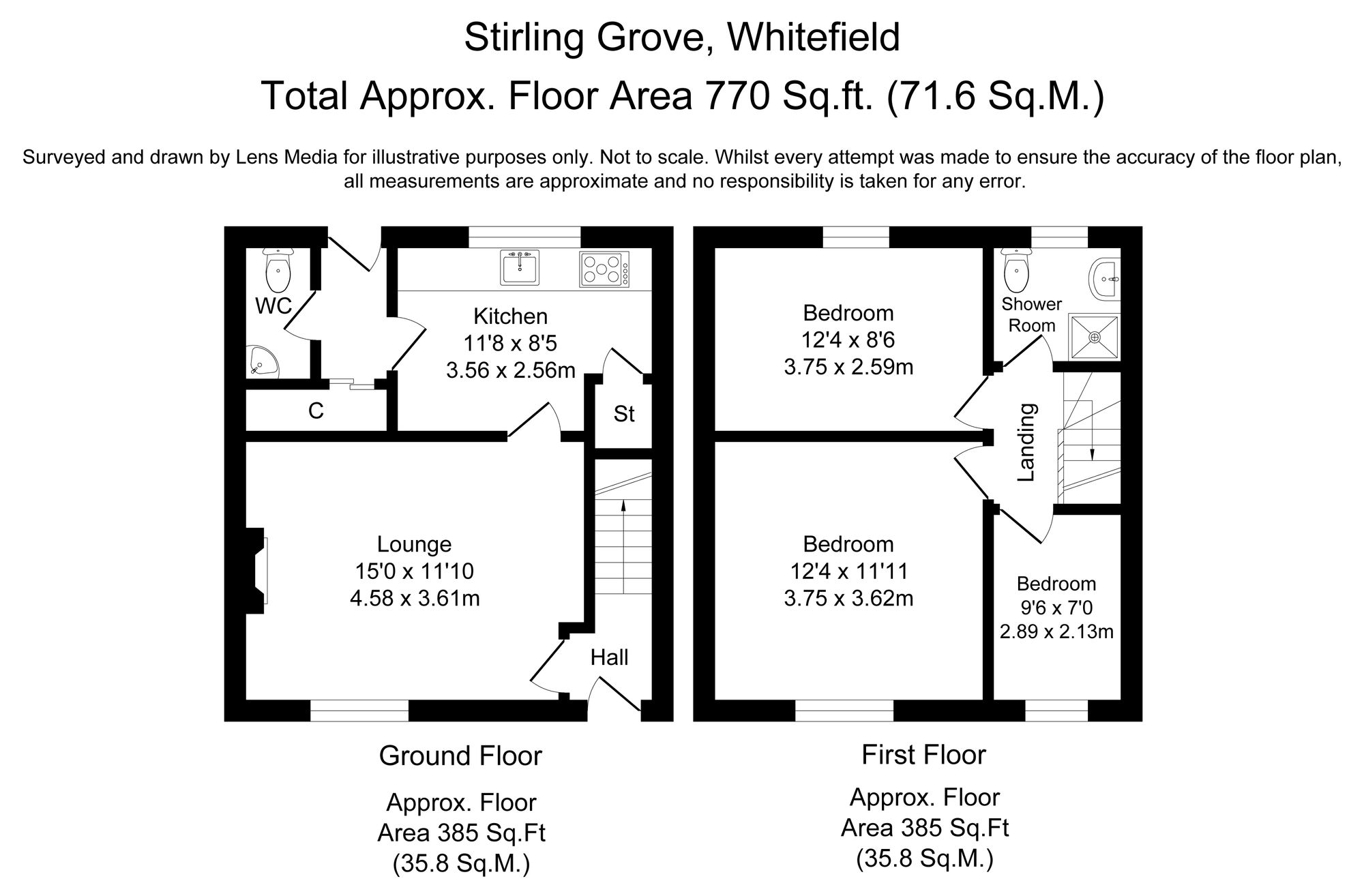 3 bed mid-terraced house to rent in Stirling Grove, Manchester - Property Floorplan