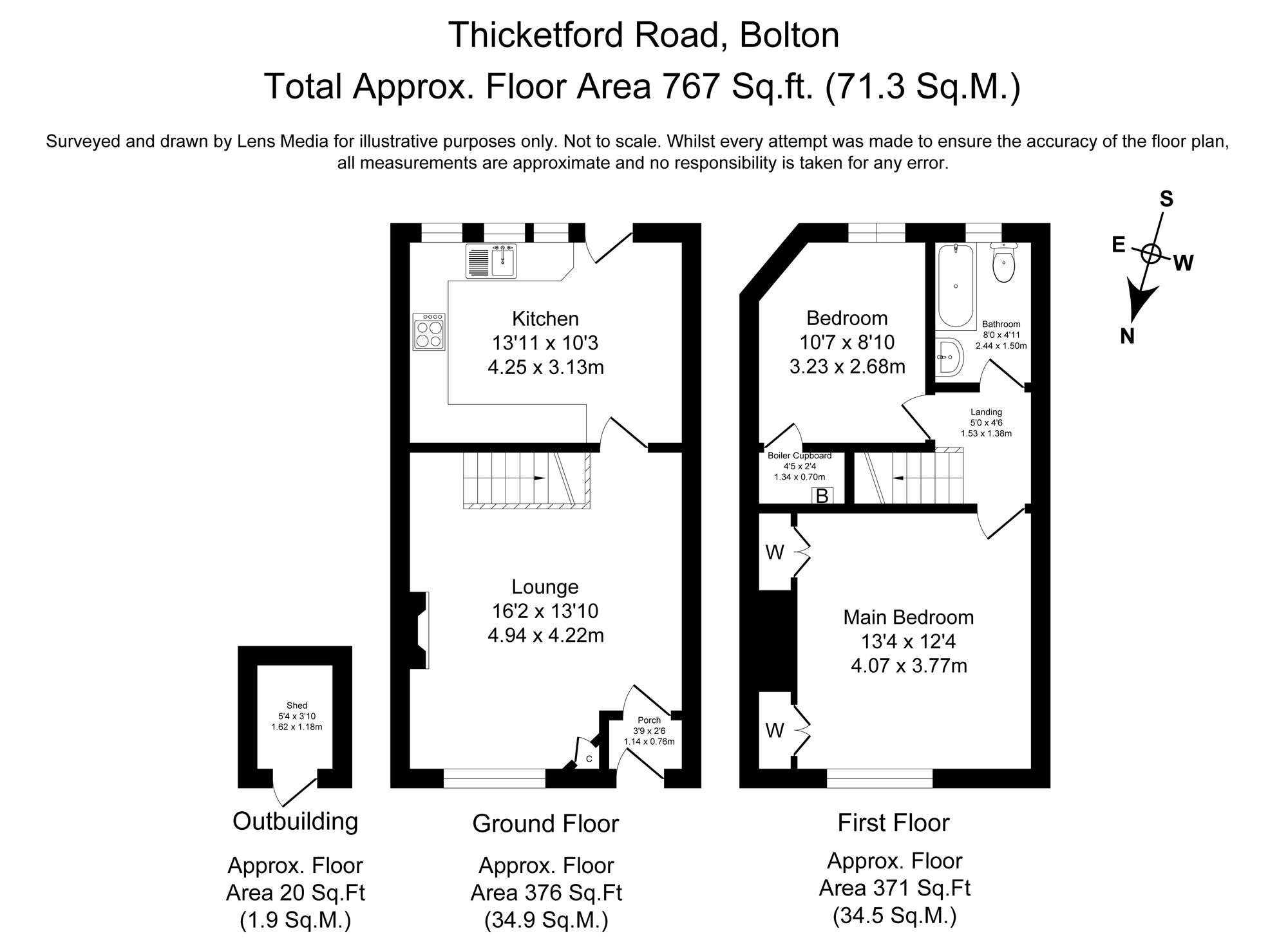 2 bed terraced house for sale in Thicketford Road, Bolton - Property Floorplan