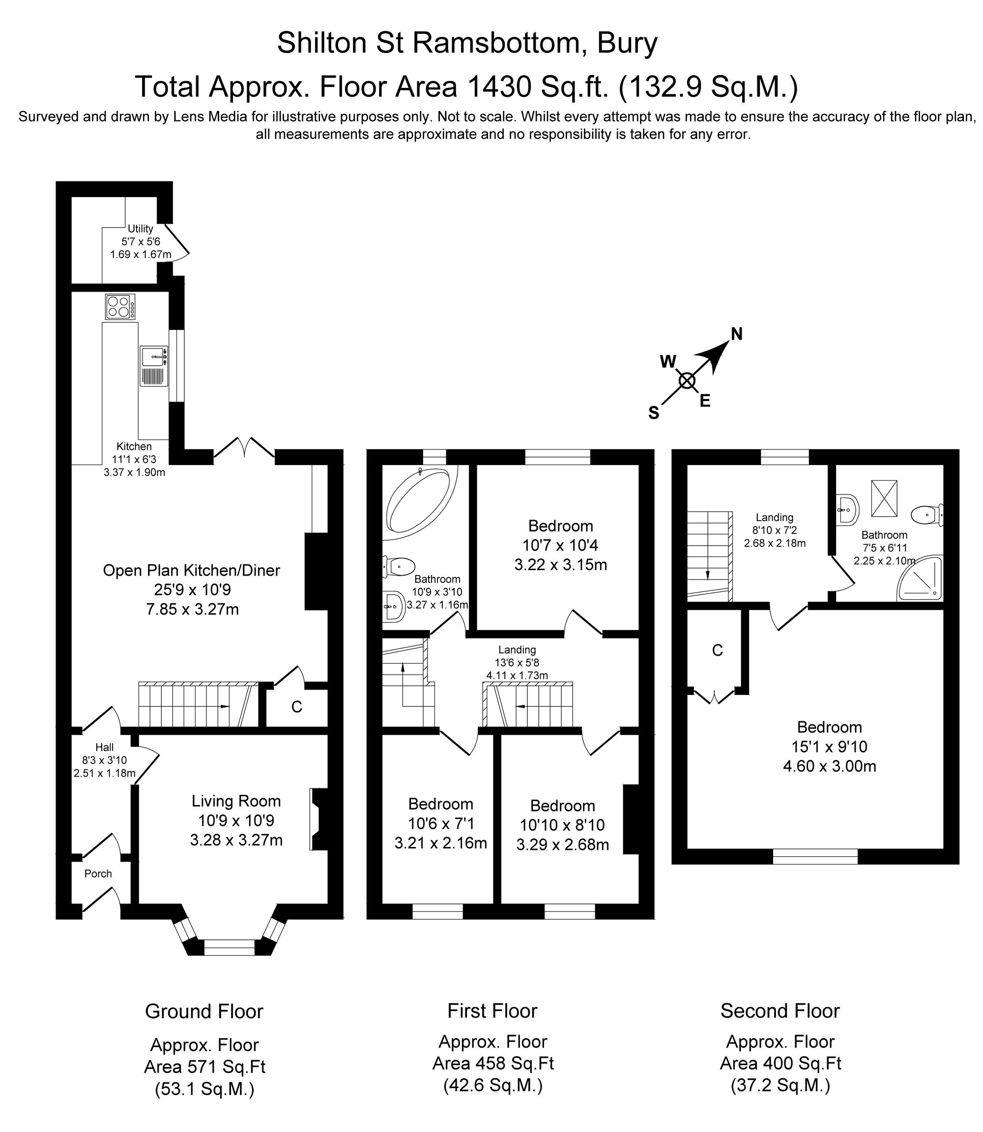 4 bed terraced house for sale in Shilton Street, Bury - Property Floorplan