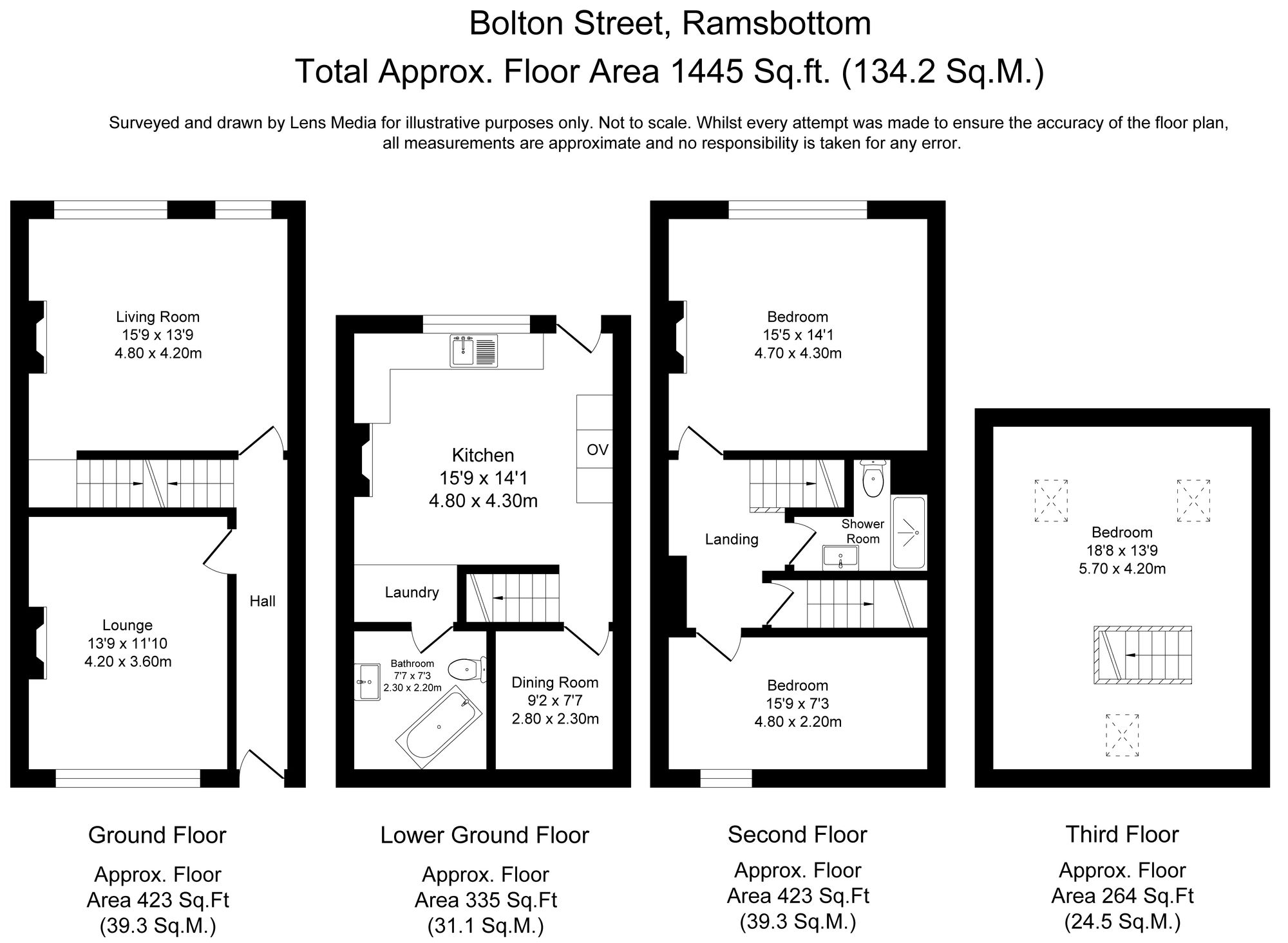 3 bed terraced house for sale in Bolton Street, Bury - Property Floorplan