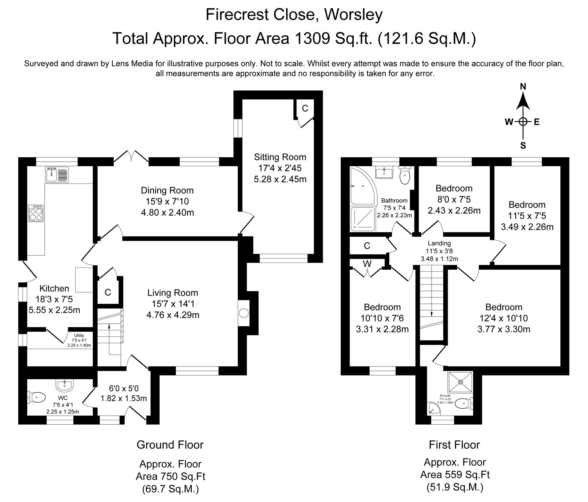 4 bed detached house to rent in Firecrest Close, Manchester - Property Floorplan
