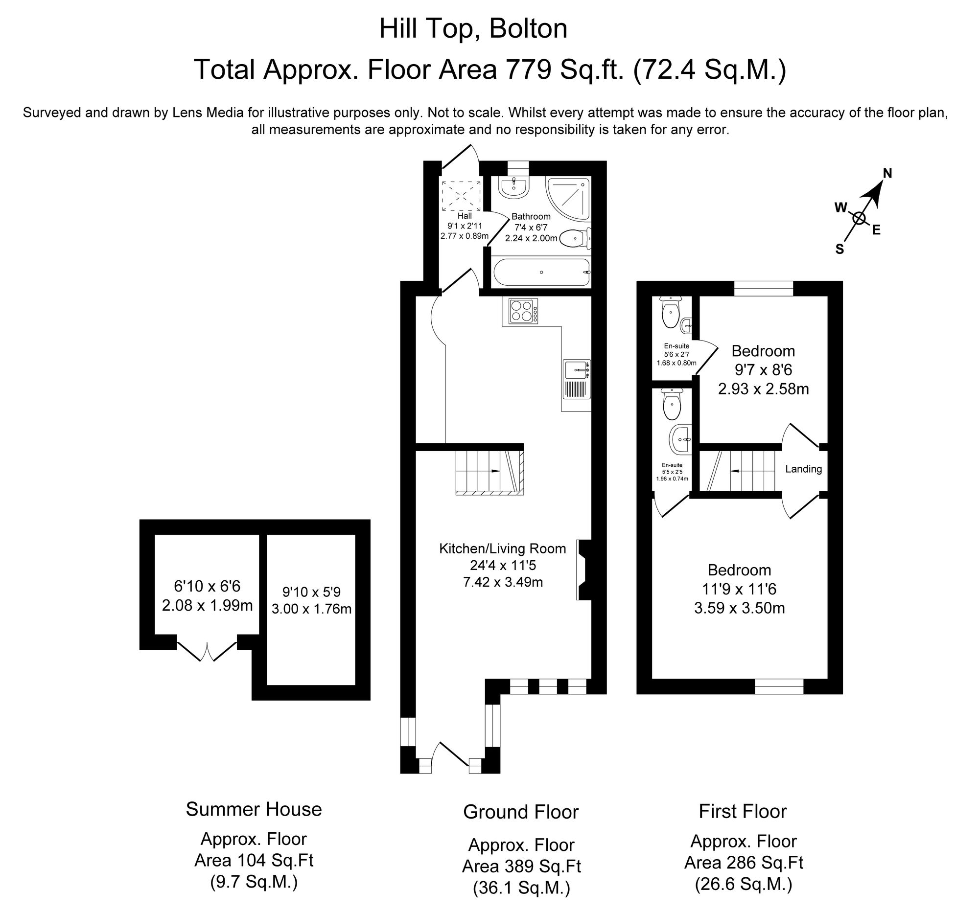 2 bed terraced house to rent in Hill Top, Bolton - Property Floorplan