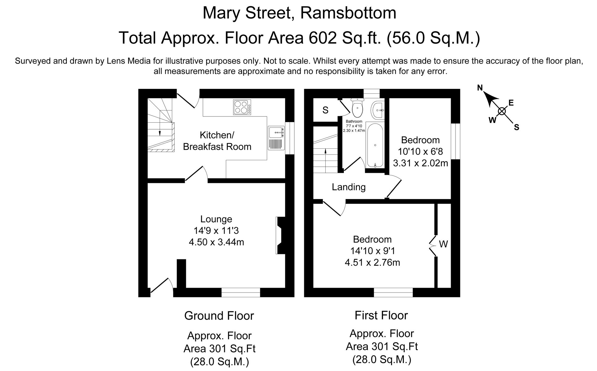 2 bed end of terrace house to rent in Mary Street, Bury - Property Floorplan