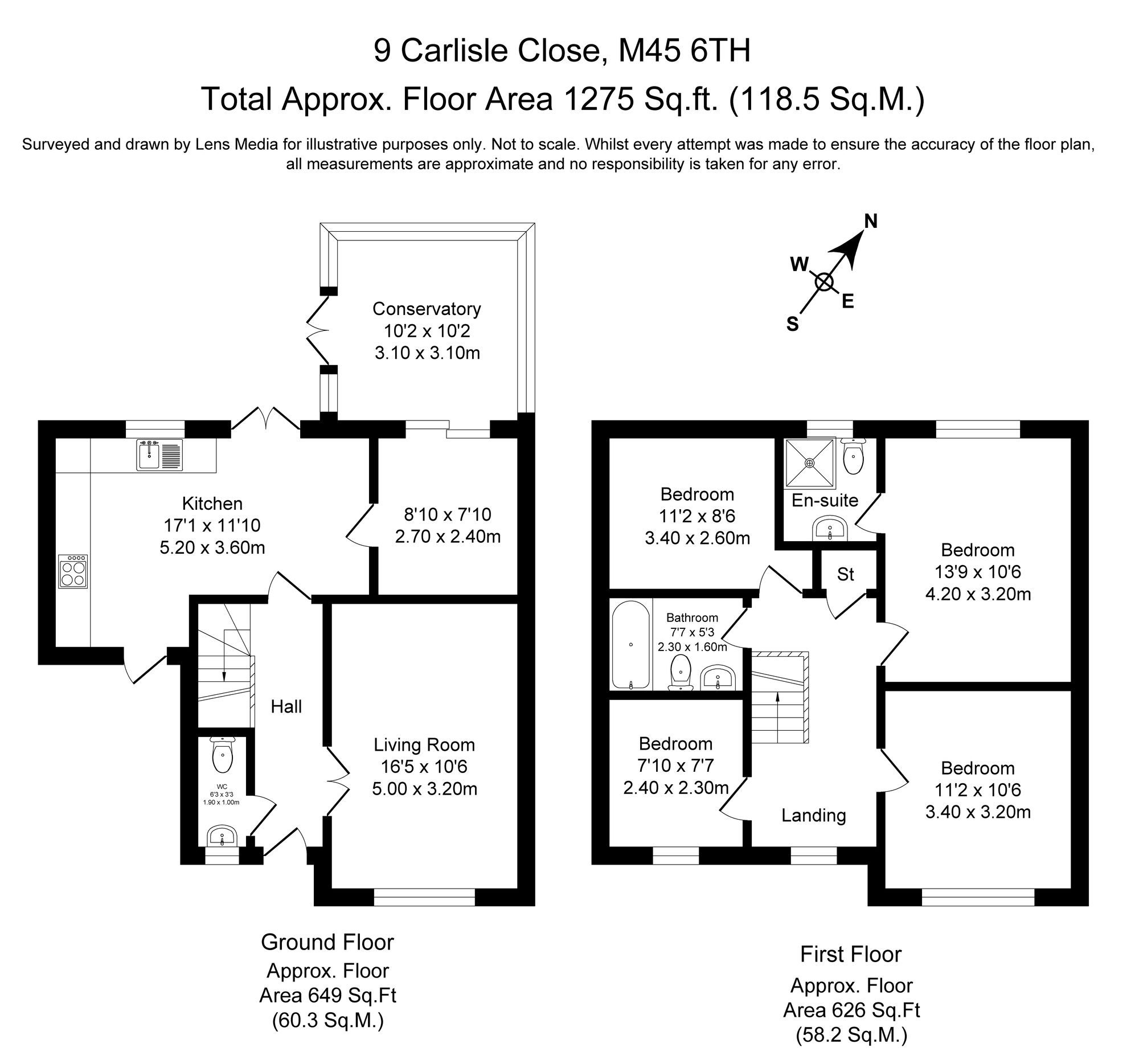 4 bed detached house to rent in Carlisle Close, Manchester - Property Floorplan