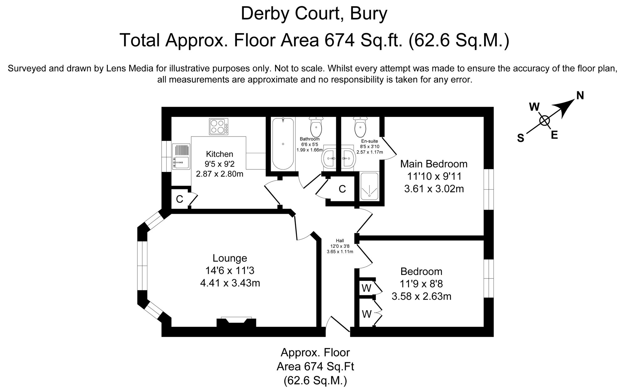 2 bed apartment to rent in Derby Court, Bury - Property Floorplan