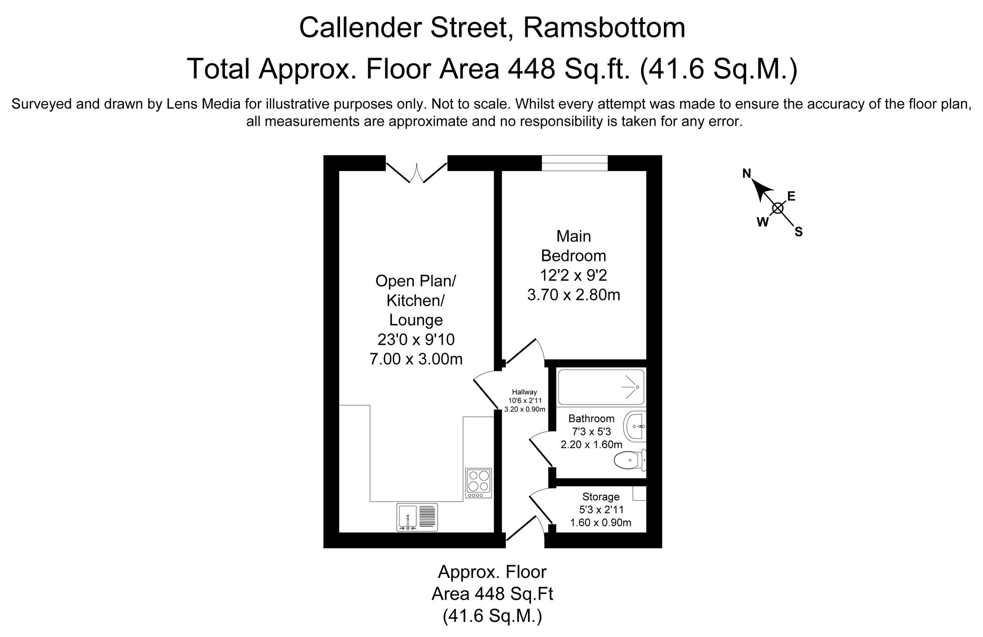 1 bed flat to rent in Callender Street, Bury - Property Floorplan
