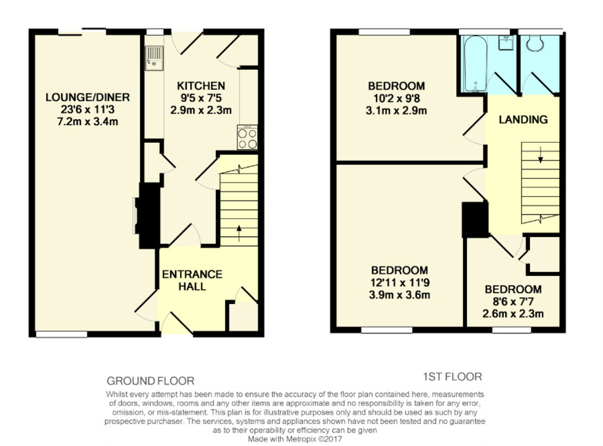 3 bed terraced house to rent in Brambling Close, Horsham - Property floorplan