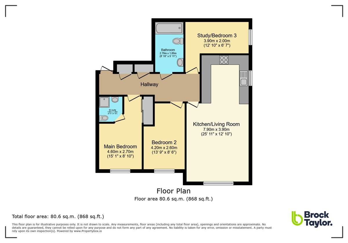 3 bed apartment to rent in Denne Parade, Horsham - Property floorplan
