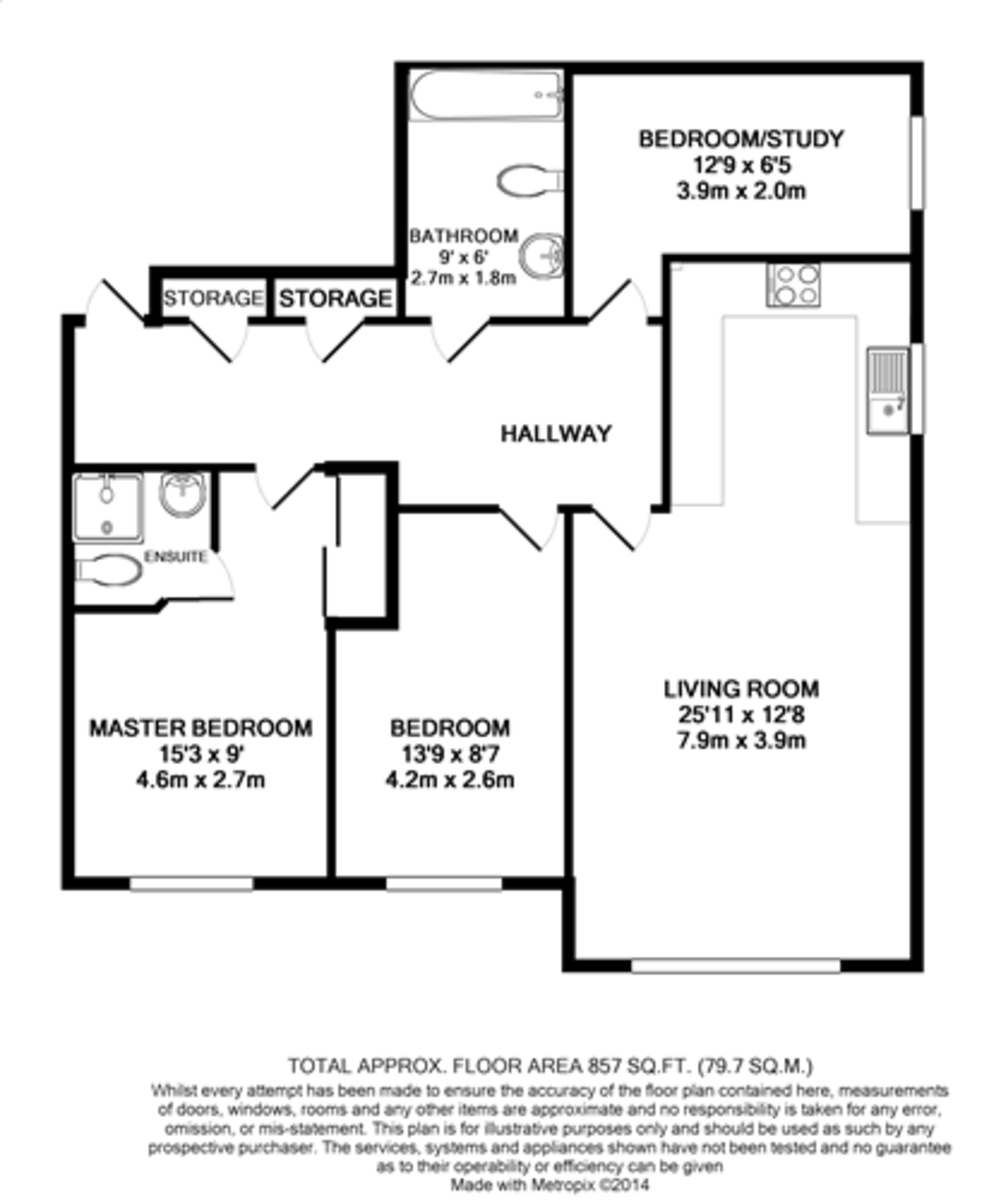 2 bed apartment to rent in Denne Parade, Horsham - Property floorplan