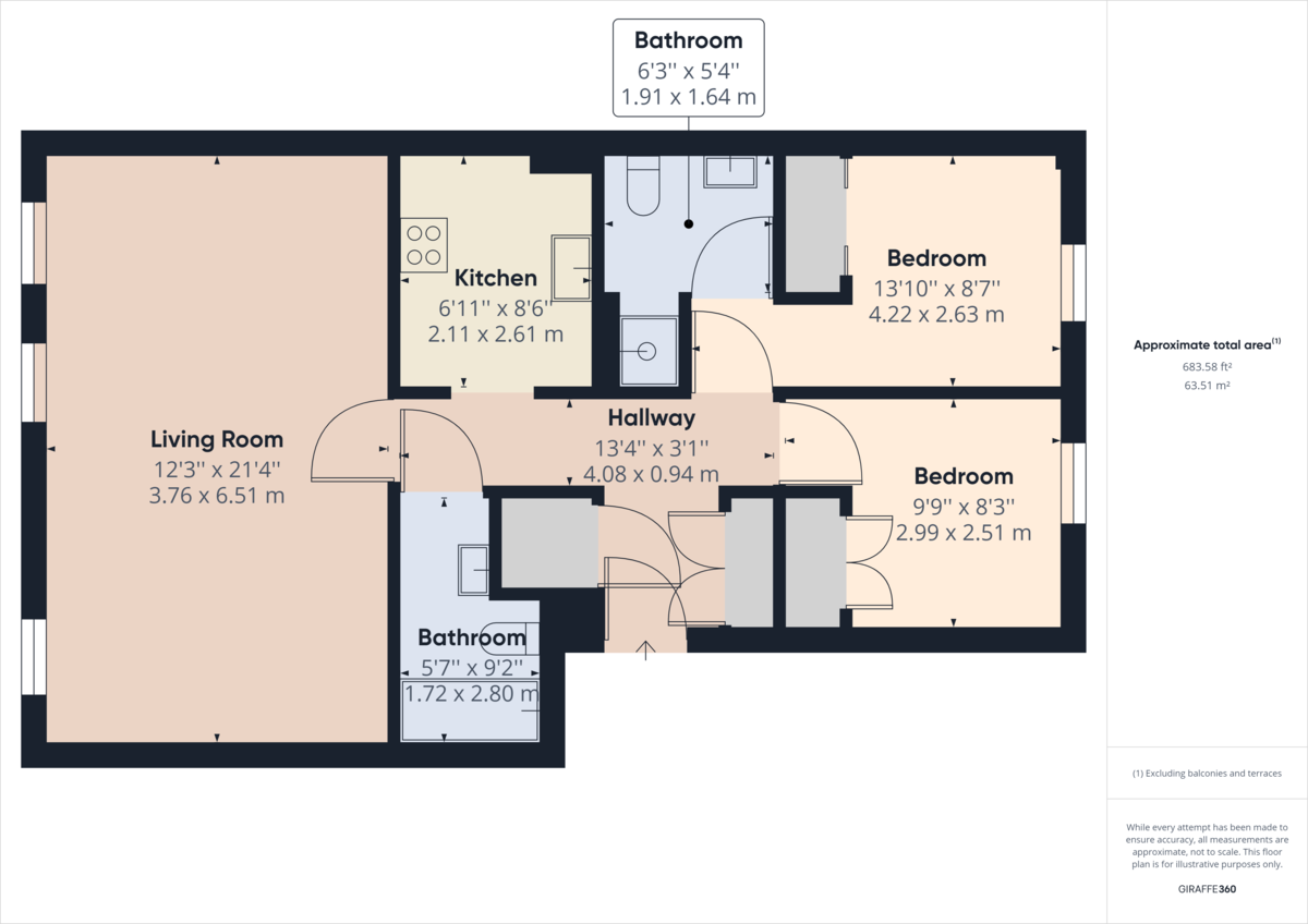 2 bed apartment to rent in Eastgate Mews, Brighton Road, RH13 - Property floorplan