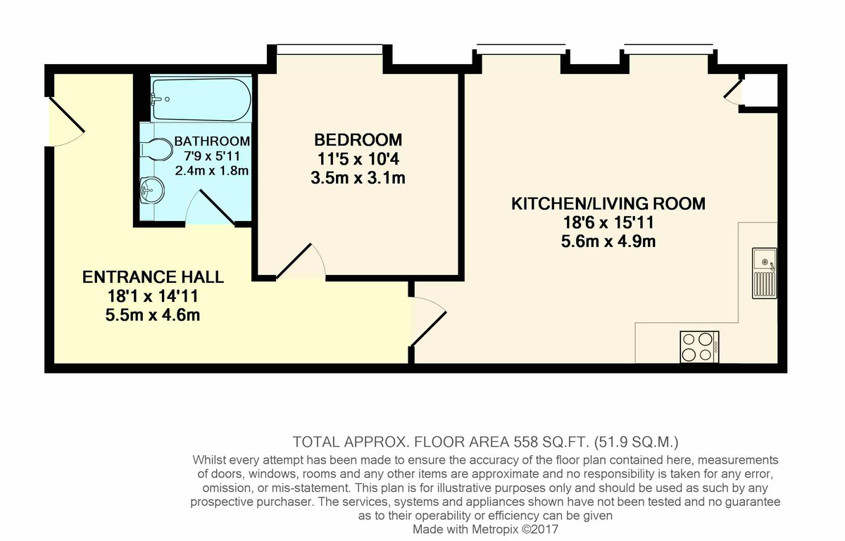 1 bed apartment to rent in Harrington House, Brighton Road, Horsham - Property floorplan