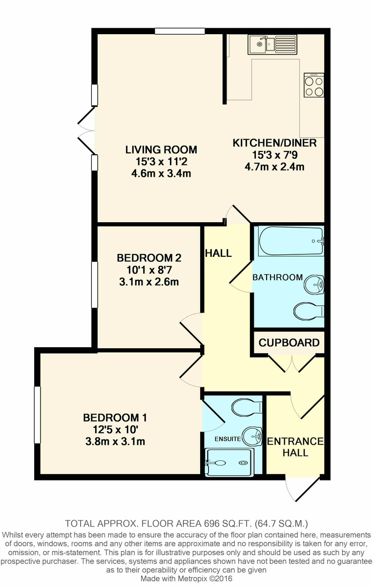 2 bed apartment to rent in Hurst Court, Horsham, RH12 - Property floorplan