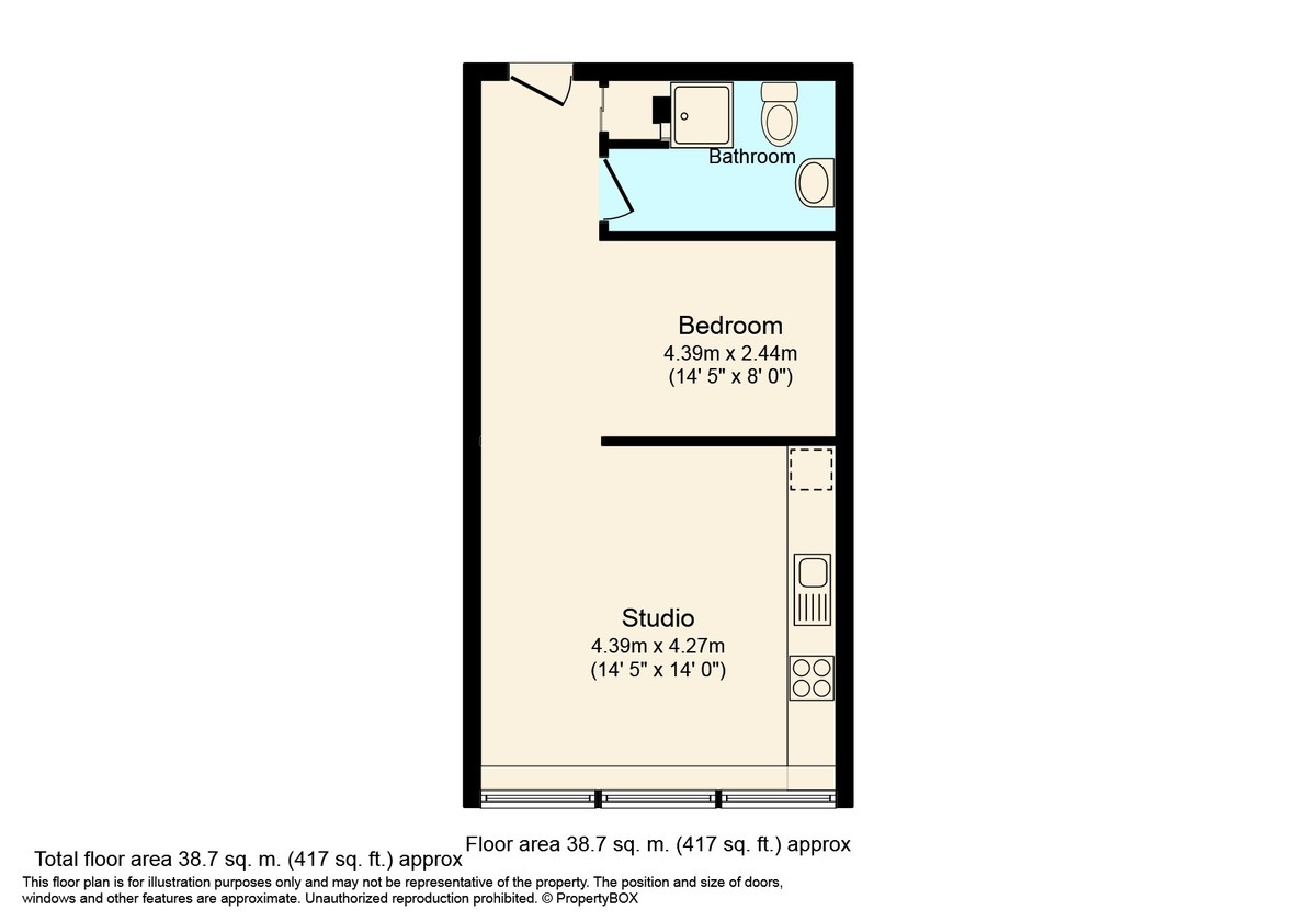 Studio flat to rent in Holmes Park, North Street, RH12 - Property floorplan