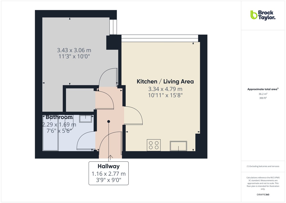 1 bed apartment to rent in Holmes Park, North Street, Horsham - Property floorplan