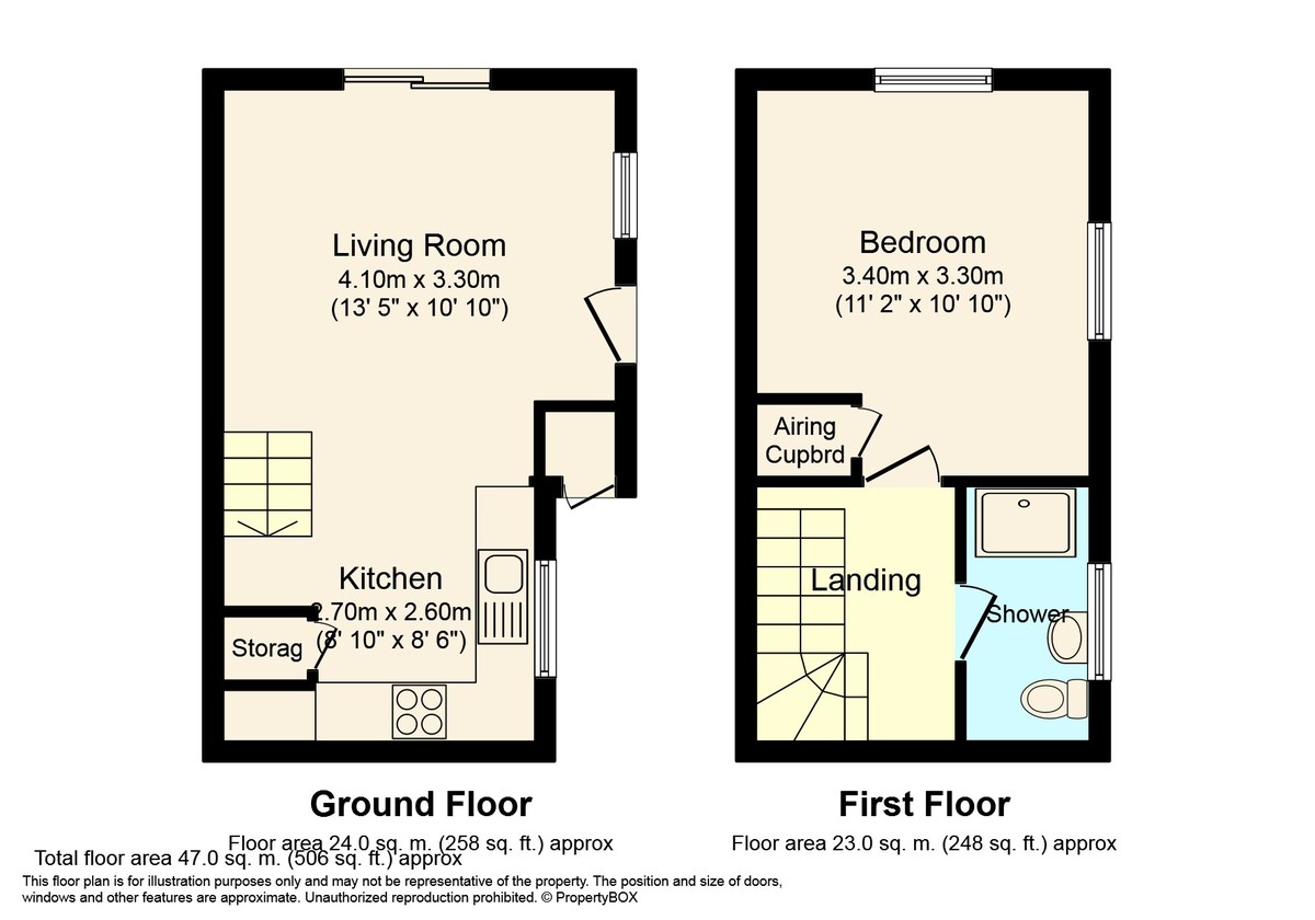 1 bed end of terrace house to rent in Wordsworth Place, Horsham - Property floorplan