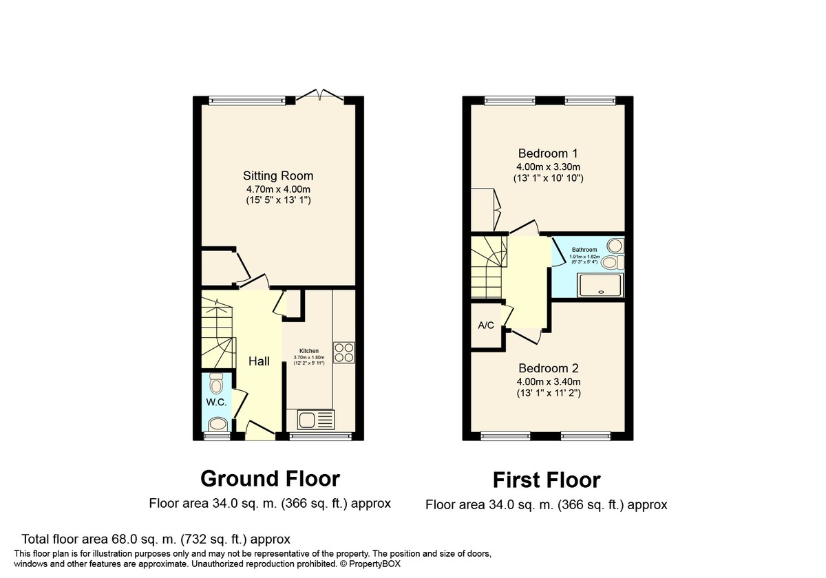 2 bed terraced house to rent in Dew Pond Close, Horsham, RH13 - Property floorplan