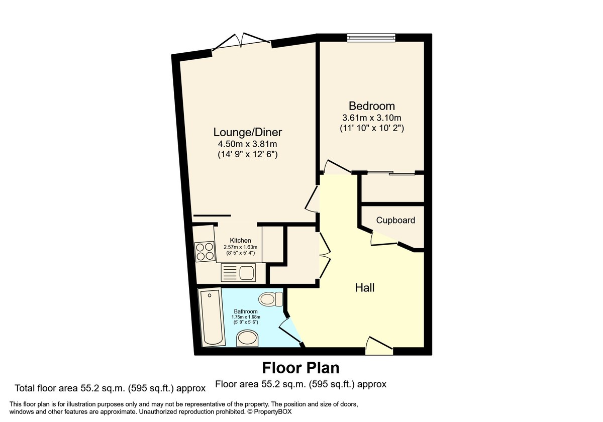 1 bed apartment to rent in Jasmine Court, Horsham, RH12 - Property floorplan