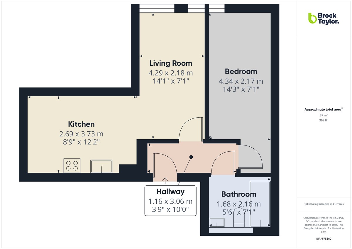 1 bed apartment to rent in London Road, Burgess Hill - Property floorplan