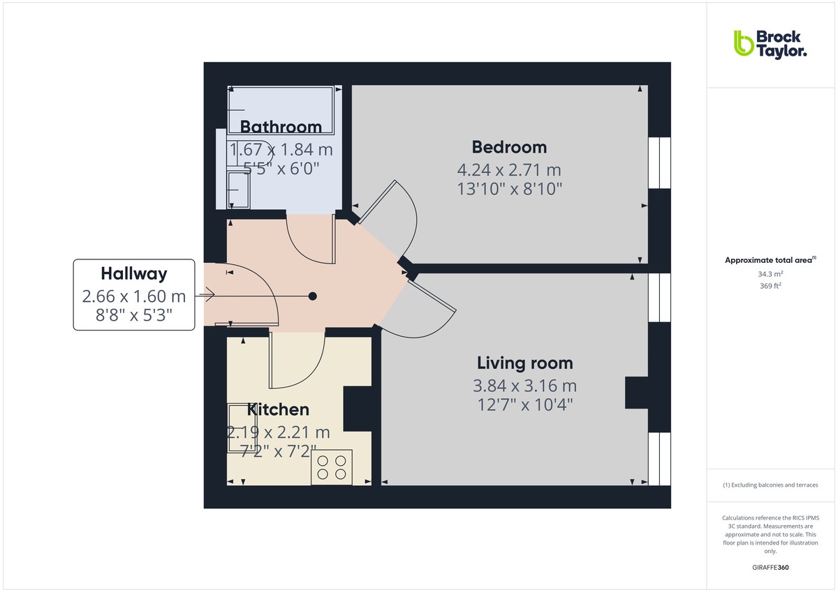 1 bed apartment to rent in London Road, Burgess Hill - Property floorplan