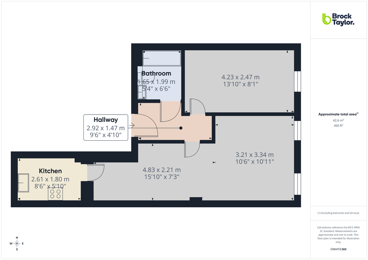1 bed ground floor flat to rent in London Road, Burgess Hill - Property floorplan