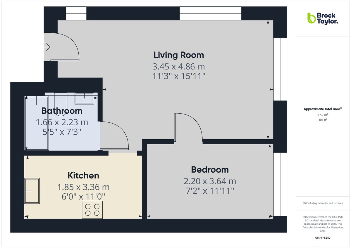 1 bed apartment to rent in 3, 7 Catherine Court - Property floorplan