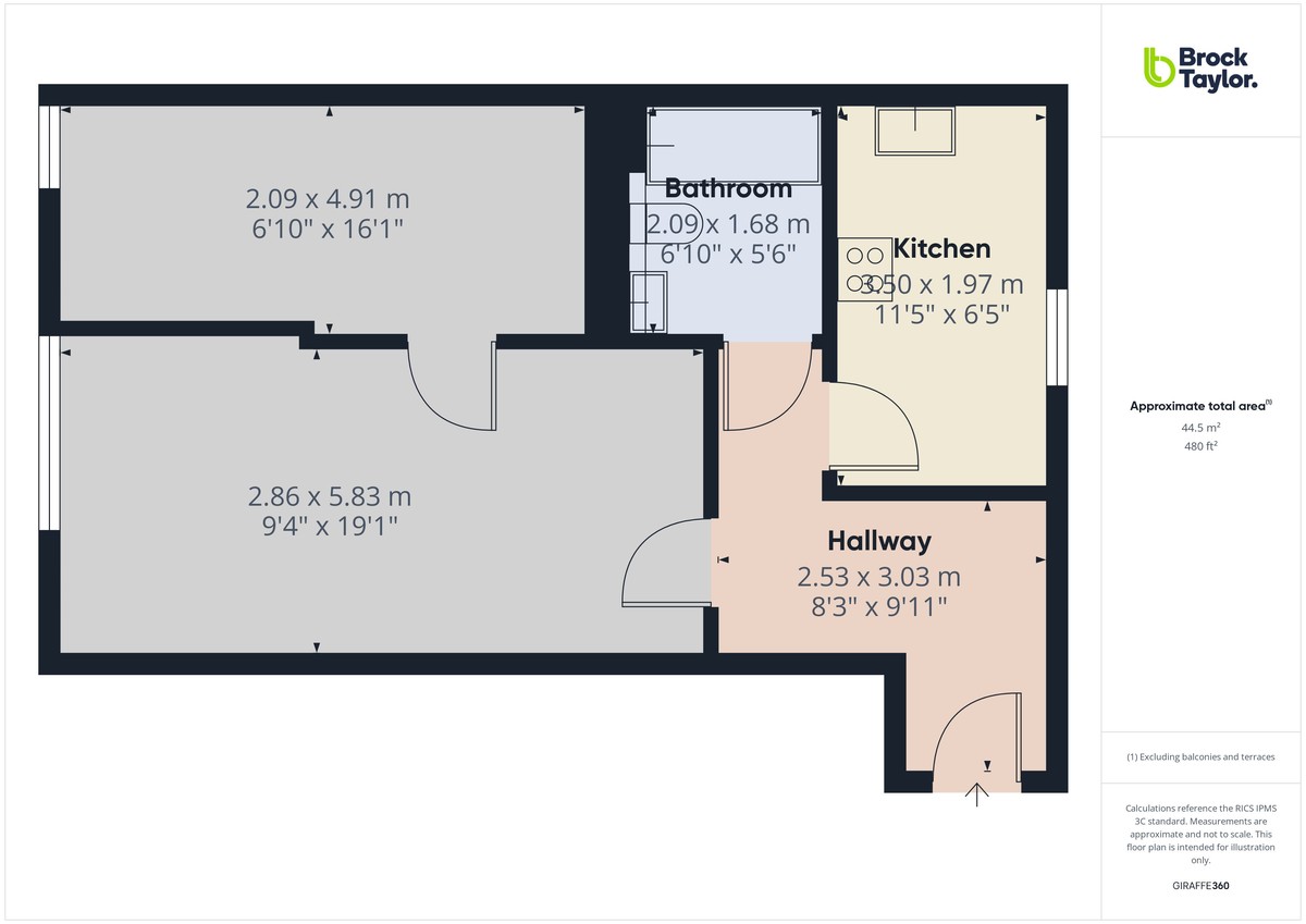 1 bed apartment to rent in 4, 7 Catherine Court - Property floorplan
