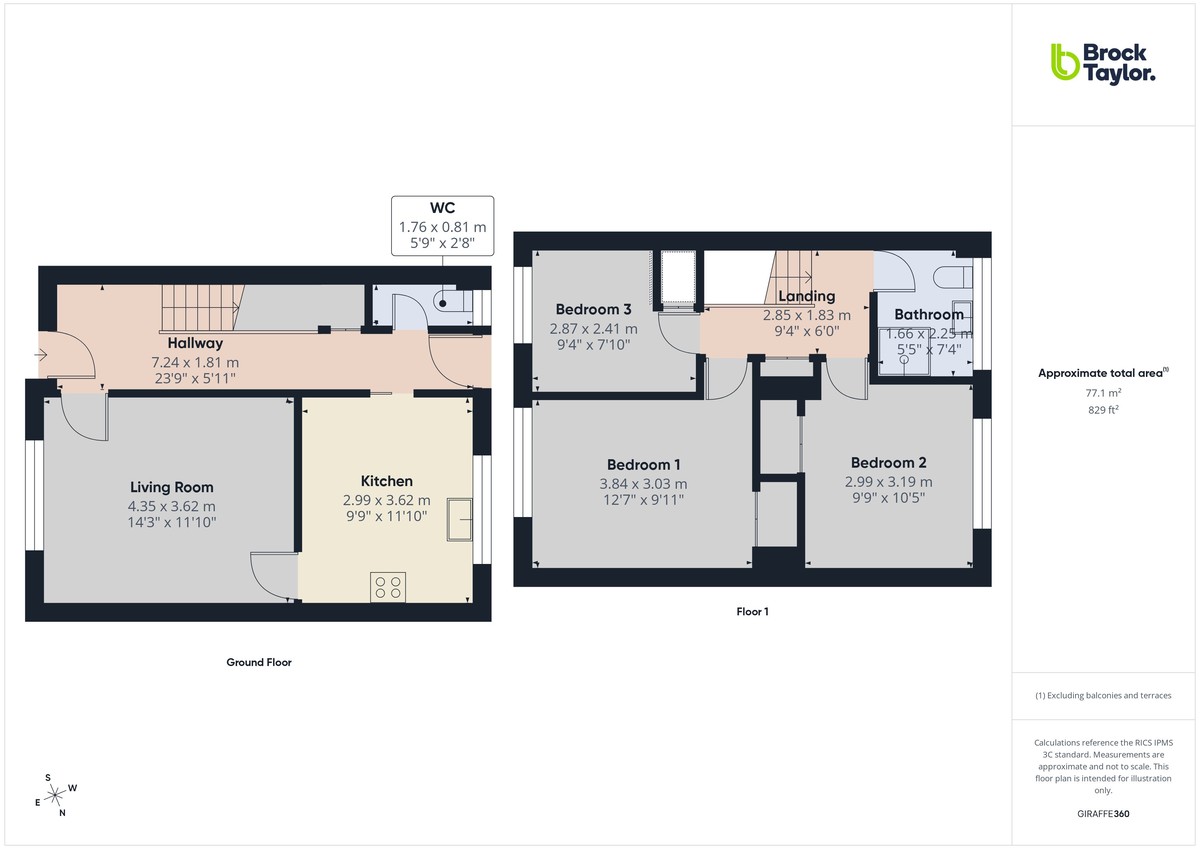3 bed terraced house to rent in Rusper Road, Horsham - Property floorplan