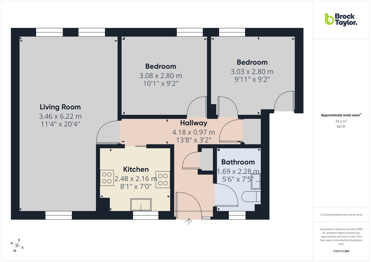 2 bed ground floor maisonette to rent in Ashdown Court, Oak Tree Way, Horsham - Property floorplan