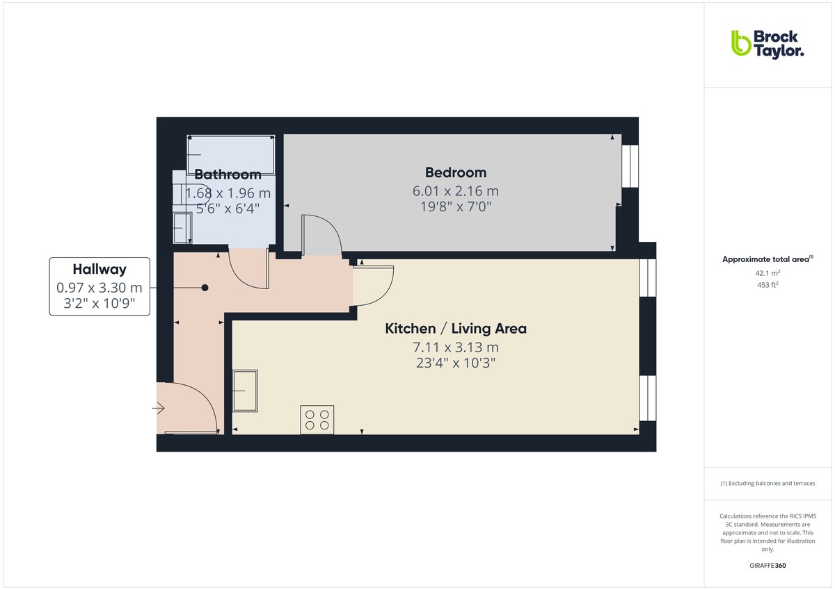 1 bed apartment to rent in London Road, Burgess Hill - Property floorplan